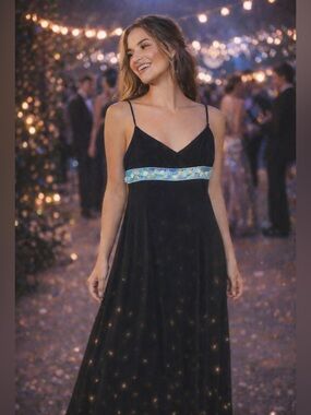 Papell Y2K Maxi Dress Fairycore Prom Babydoll Empire Waist  Floral Deadstock NWT